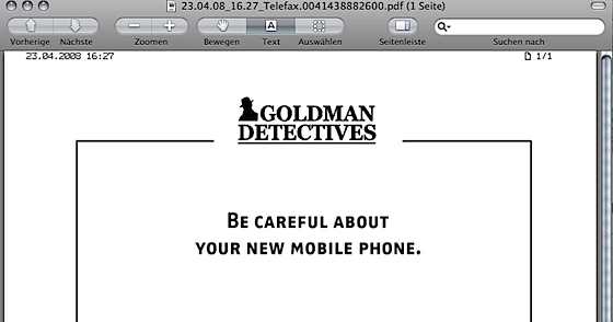 Fax von Goldman Detectives