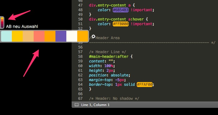 Sip App: Color Picker Paletten am Bildschirmrand